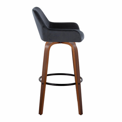 Daniella - Contemporary Fixed Height, Barstool &amp; Swivel And Round Footrest (Set of 2)