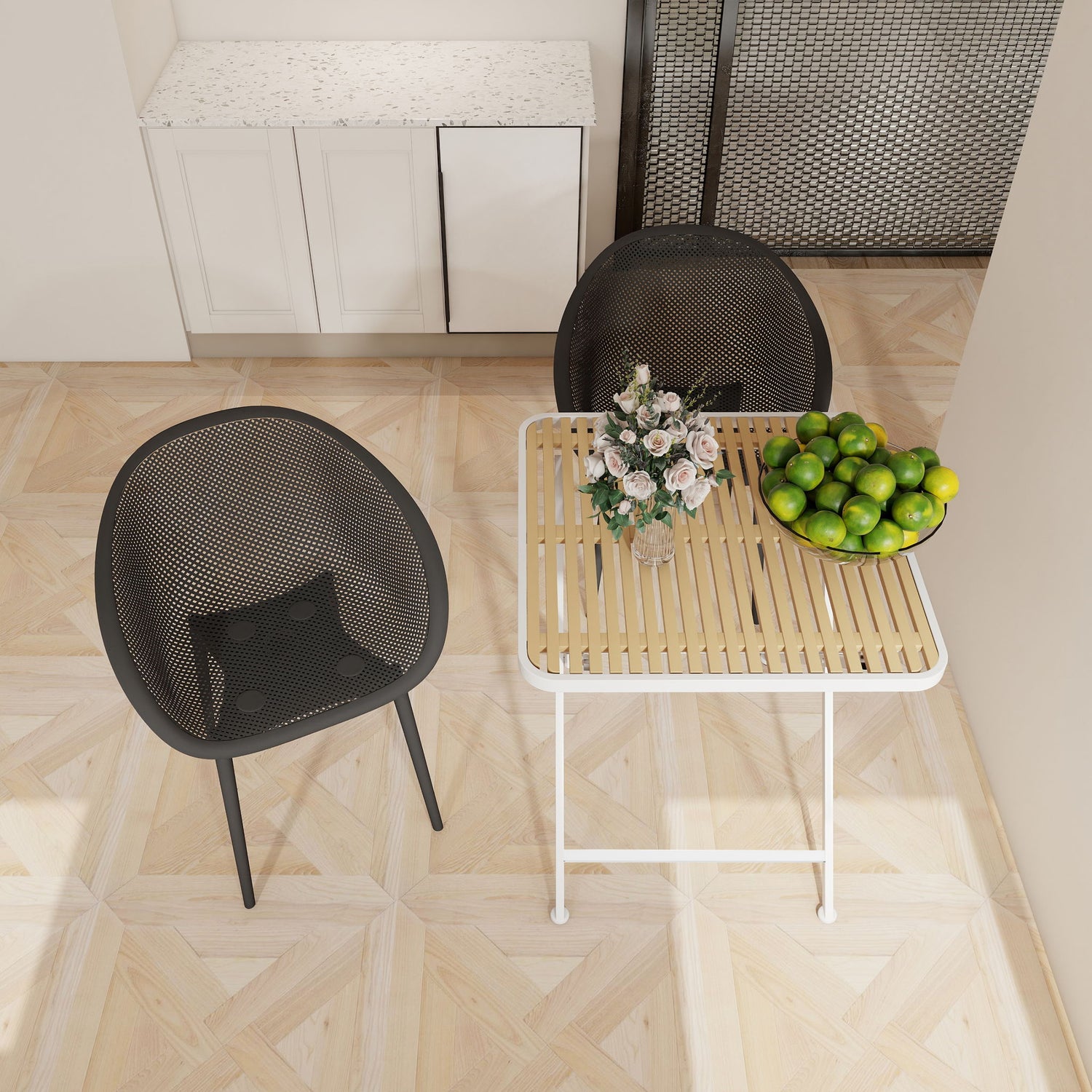 2 Pack Lounge Chair Set &amp; Folding Square Table