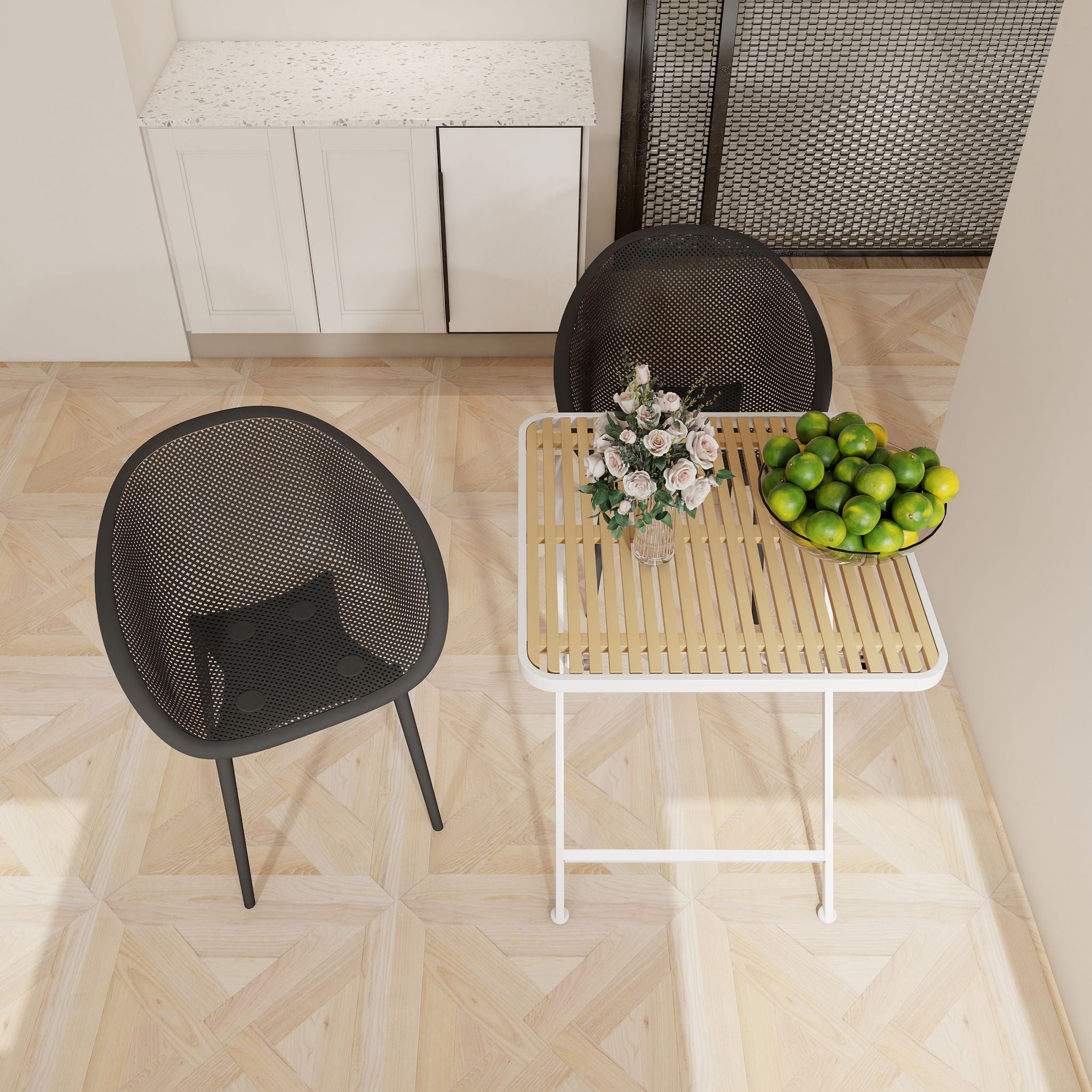 2 Pack Lounge Chair Set &amp; Folding Square Table