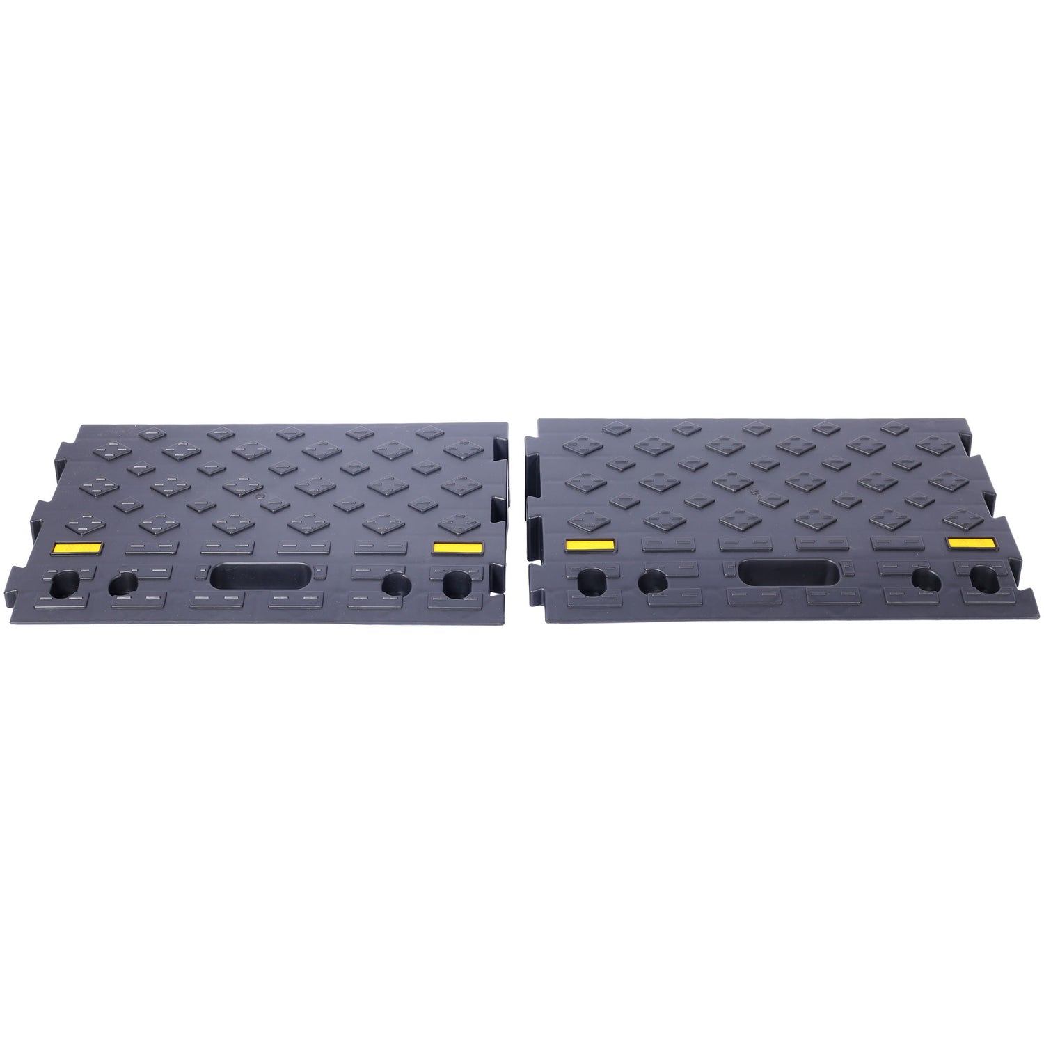 Heavy Duty Plastic 4&quot; High Portable Automotive Curb Ramp For Cars &amp; Wheelchairs Interlocking Design - Black