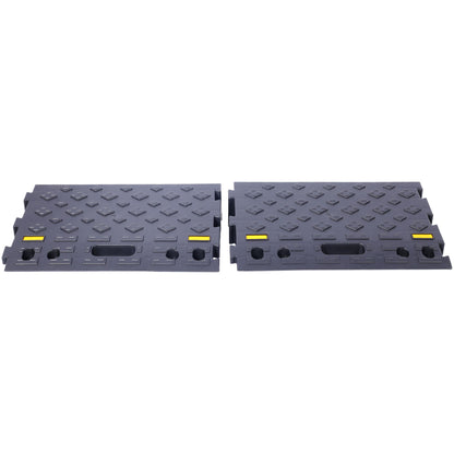 Heavy Duty Plastic 4&quot; High Portable Automotive Curb Ramp For Cars &amp; Wheelchairs Interlocking Design - Black