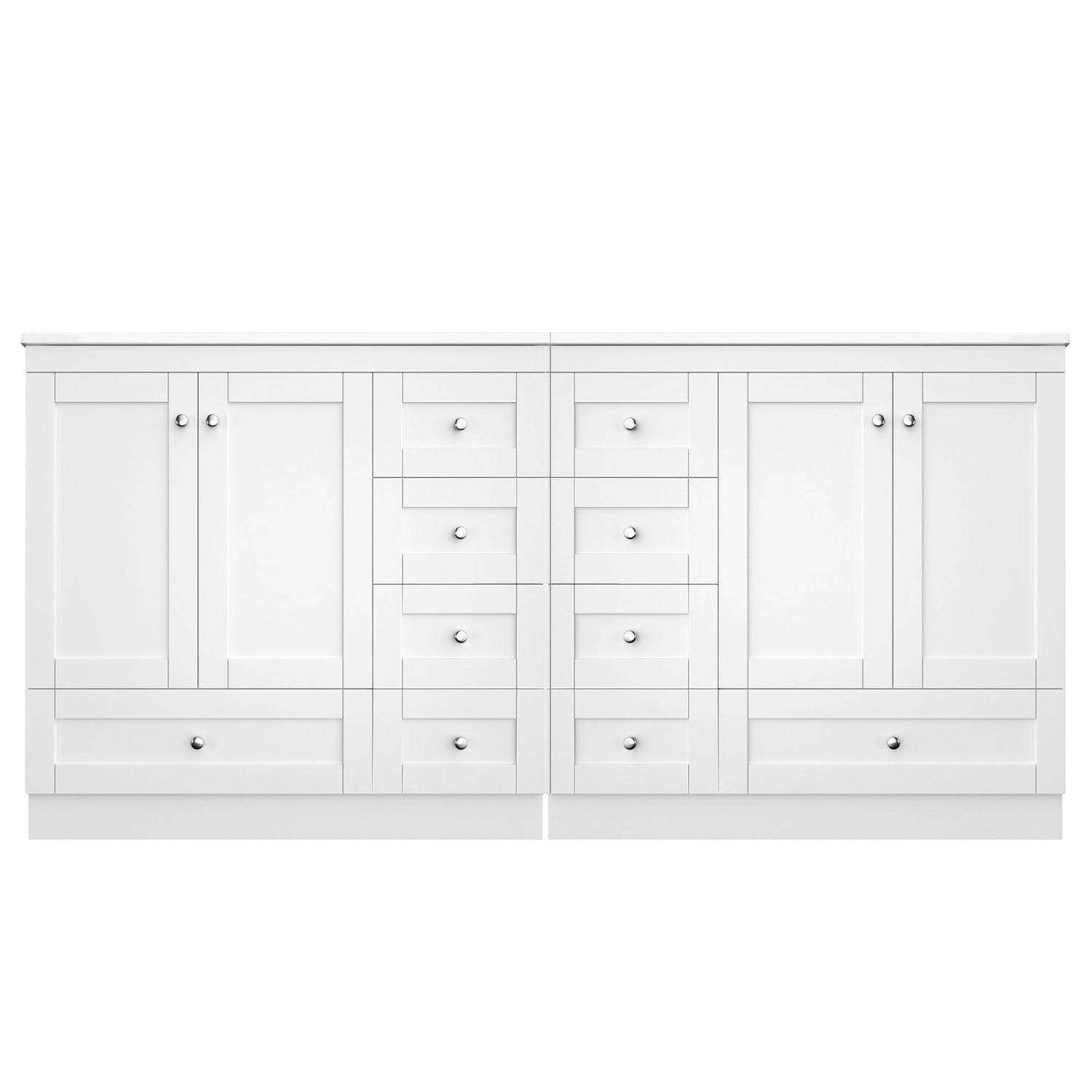 Shaker Free Standing Bathroom Vanity Cabinet &amp; Sink, Soft Close Drawers, Soft Close Doors