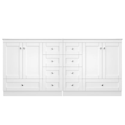 Shaker Free Standing Bathroom Vanity Cabinet &amp; Sink, Soft Close Drawers, Soft Close Doors