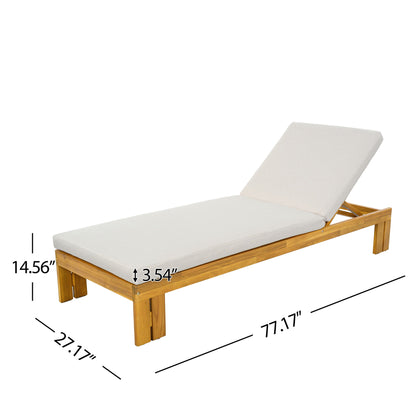 Outdoor Chaise Lounge Set &amp; Side Table, 5 Position Adjustable Patio Recliner