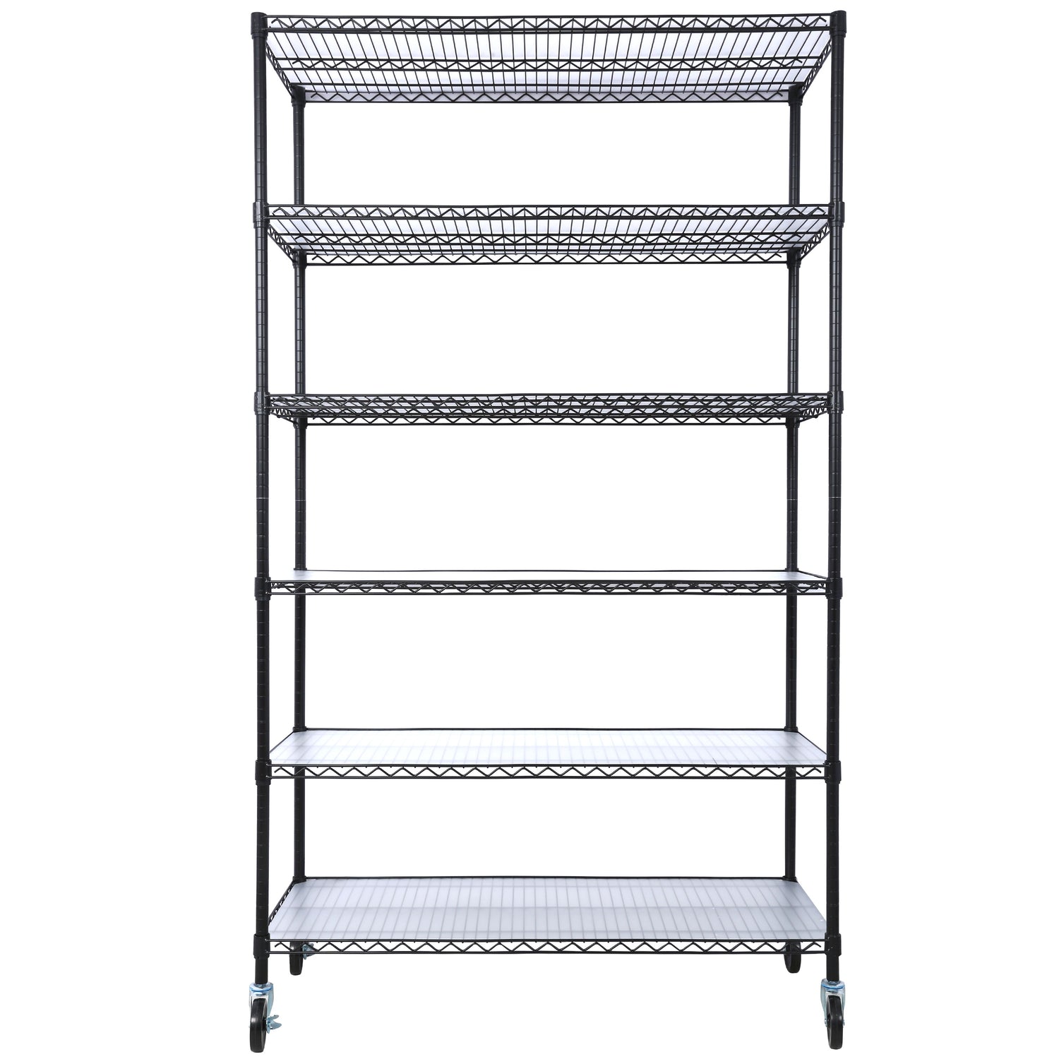 6 Tier 6000Lbs Capacity Nsf Metal Shelf Wire Shelving Unit, Heavy Duty Adjustable Storage Rack With Wheels &amp; Shelf Liners For Commercial Grade Utility Steel Storage Rack