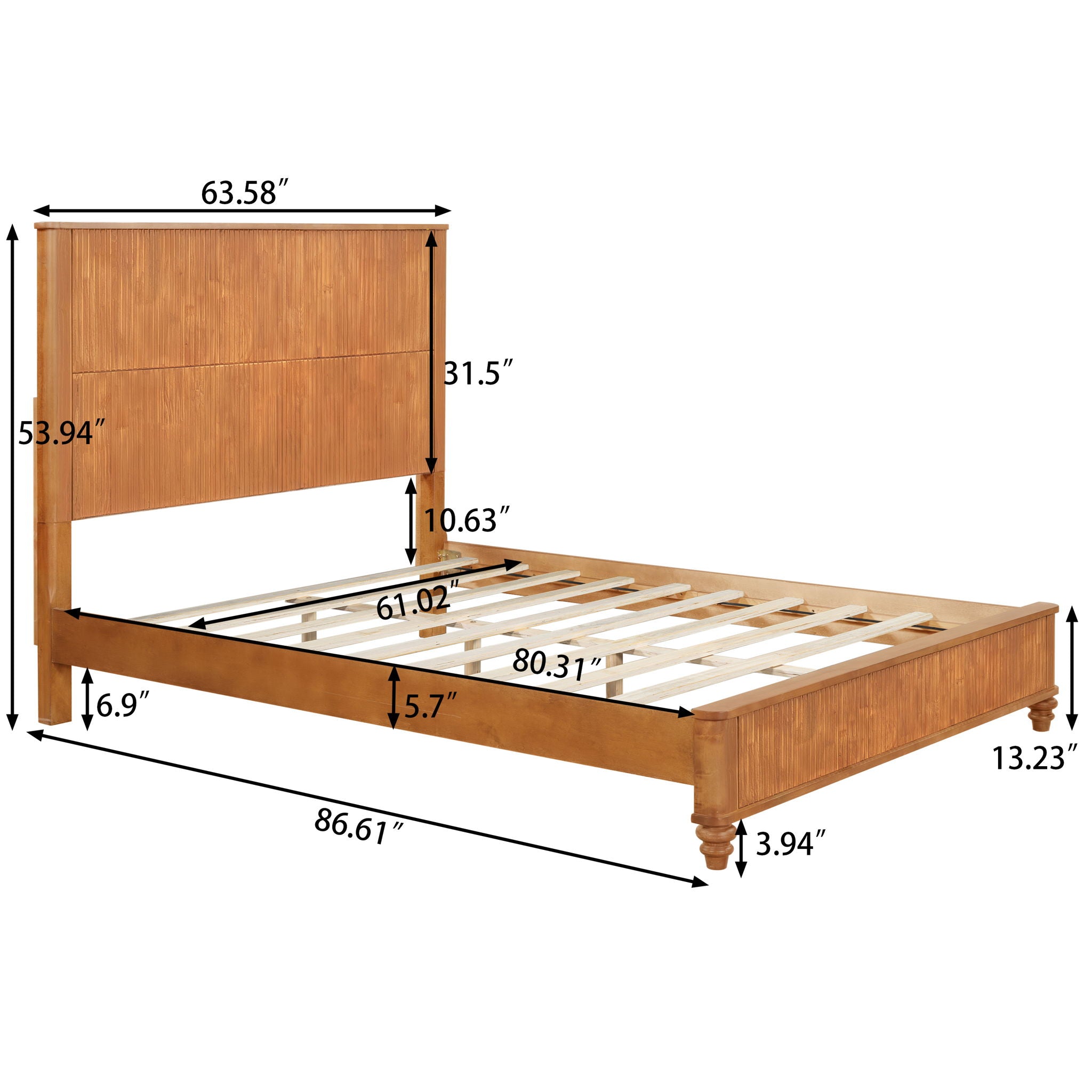 Platform Bed Frame &amp; Tall Headboard