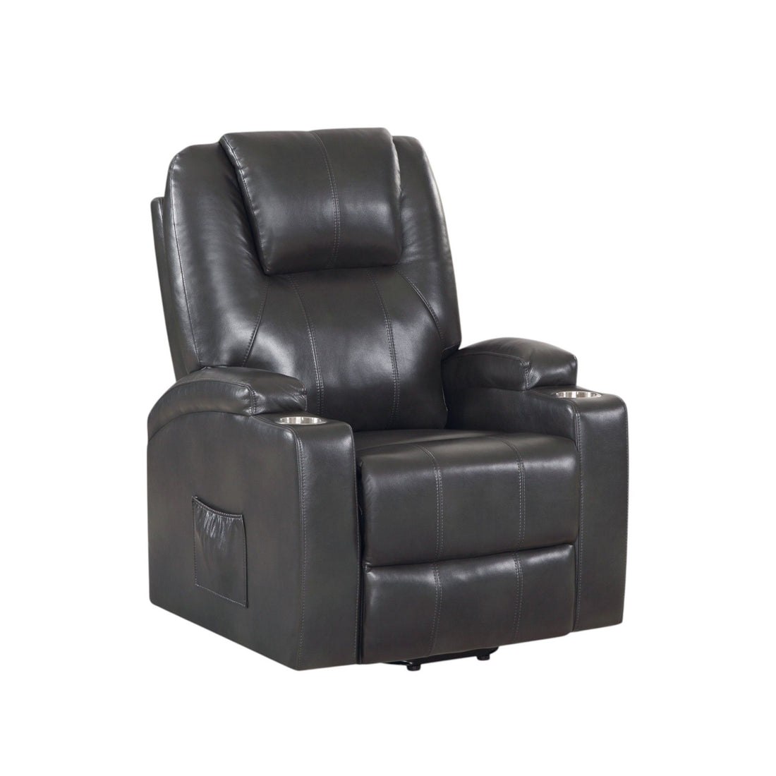 Recliner With Power Lift &amp; Massage - Gunmetal
