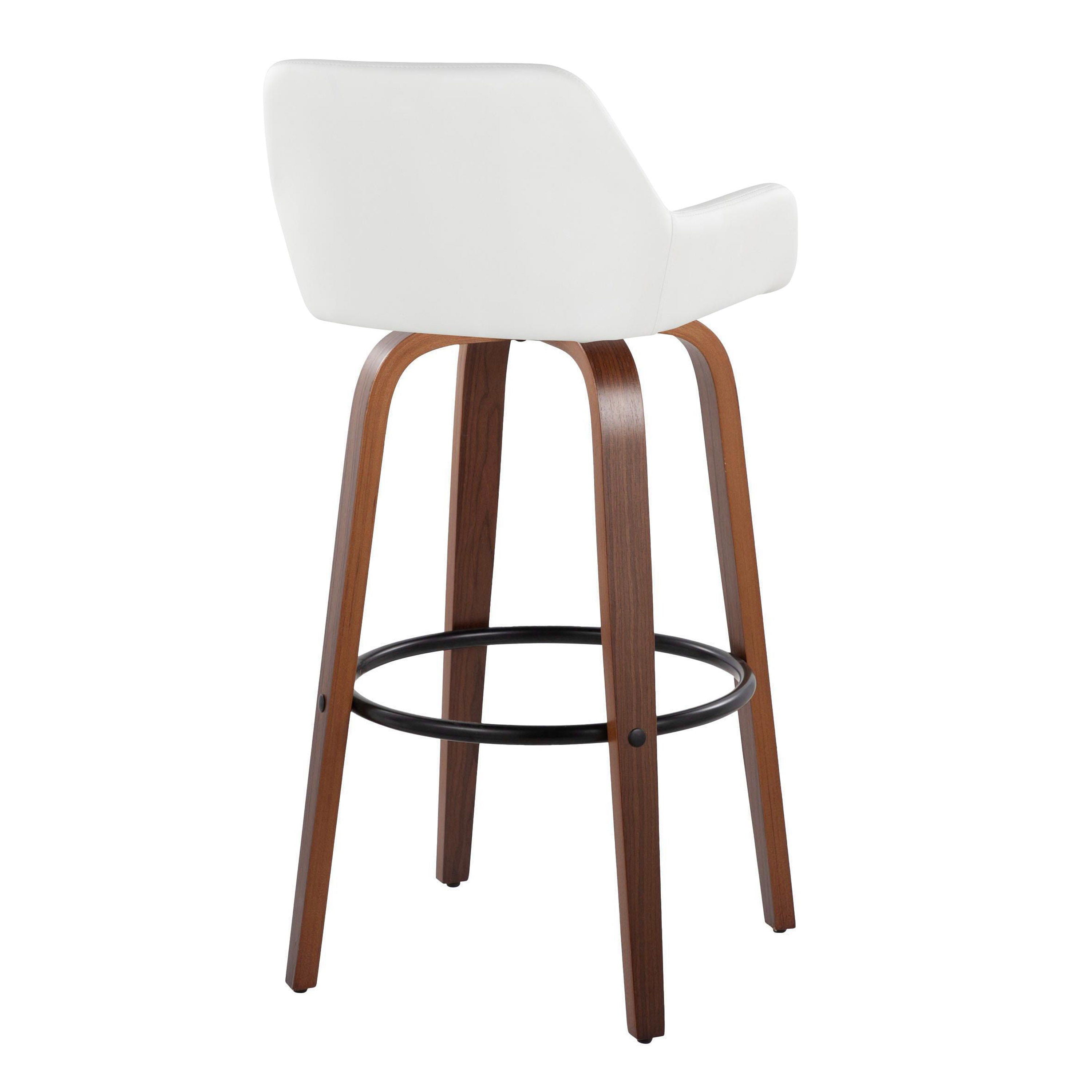 Daniella - Contemporary Fixed Height, Barstool &amp; Swivel And Round Footrest (Set of 2)