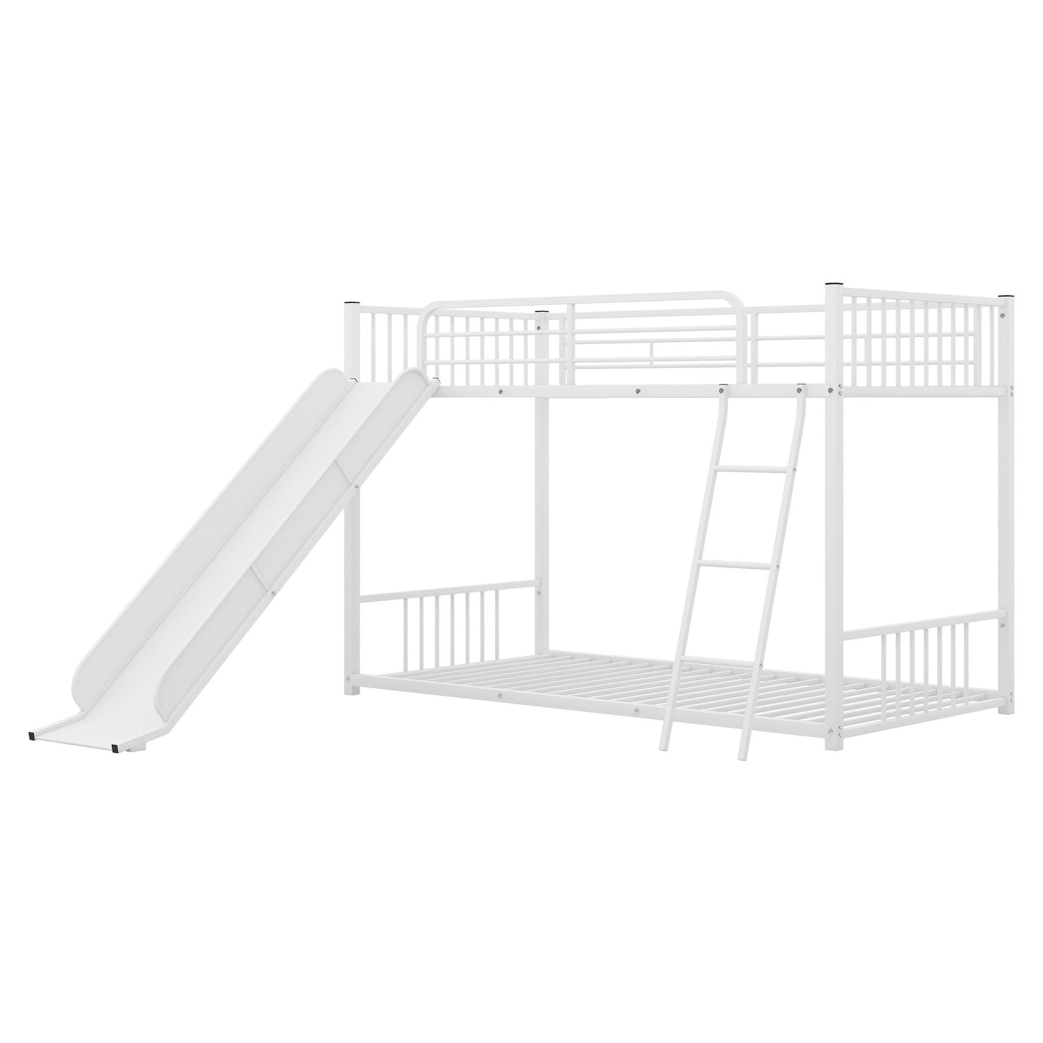 Metal Bunk Bed With Slide, Durable Steel Frame