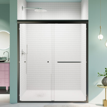 Semi-Frameless Double Sliding Shower Door, Bypass Shower Door, 1 / 4&quot; (6Mm) Thick SGCC Tempered Glass Door