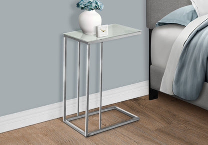 Accent Table, C - Shaped, Tempered Glass, Stylish Design Contemporary &amp; Modern