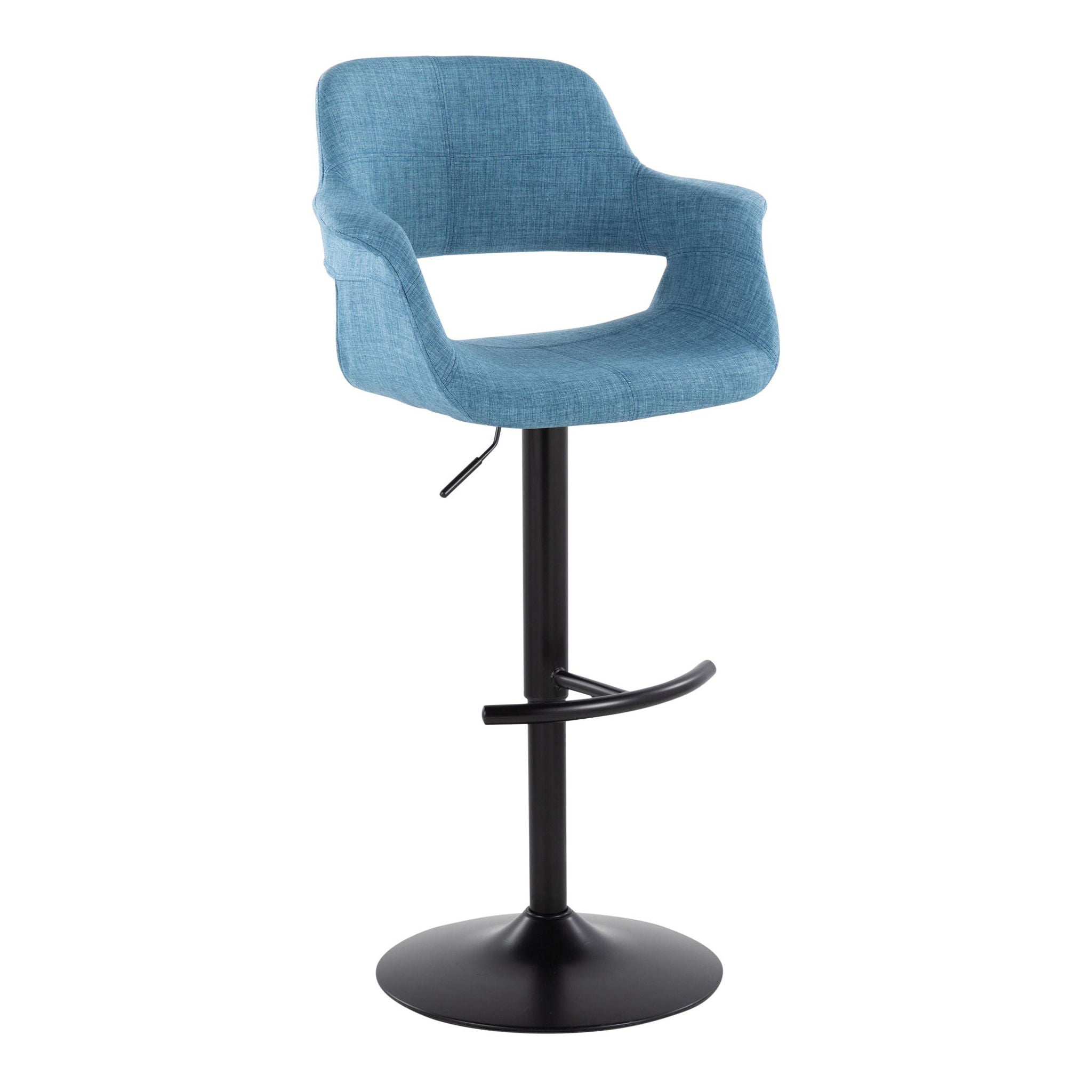 Vintage Flair - Mid Century Modern Adjustable Barstool With Swivel &amp; Rounded T Footrest (Set of 2)