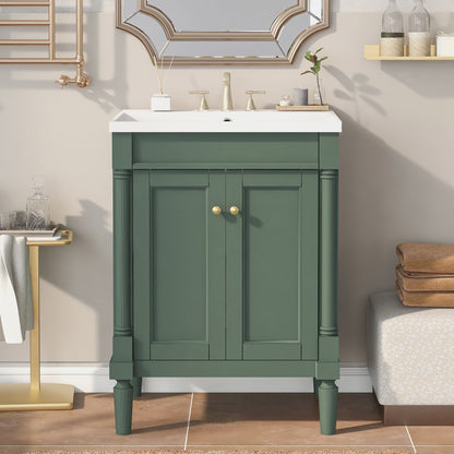 Bathroom Vanity With Top Sink, 2-Tier Modern Bathroom Storage Cabinet