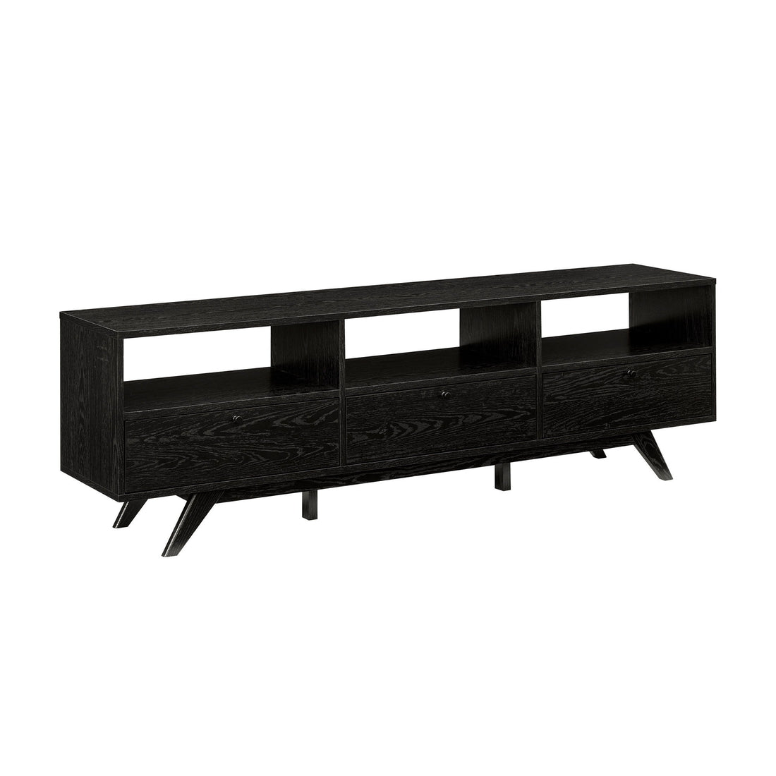 Modern Scandi 3 Door Low Profile TV Stand For TVs Up To 80&quot;