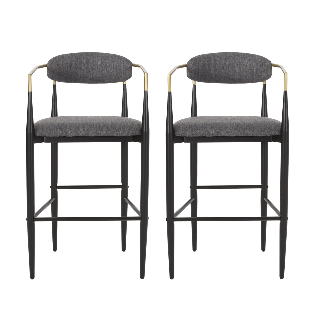 Upholstered Bar Stools With Backs For Kitchen Island (Set of 2)