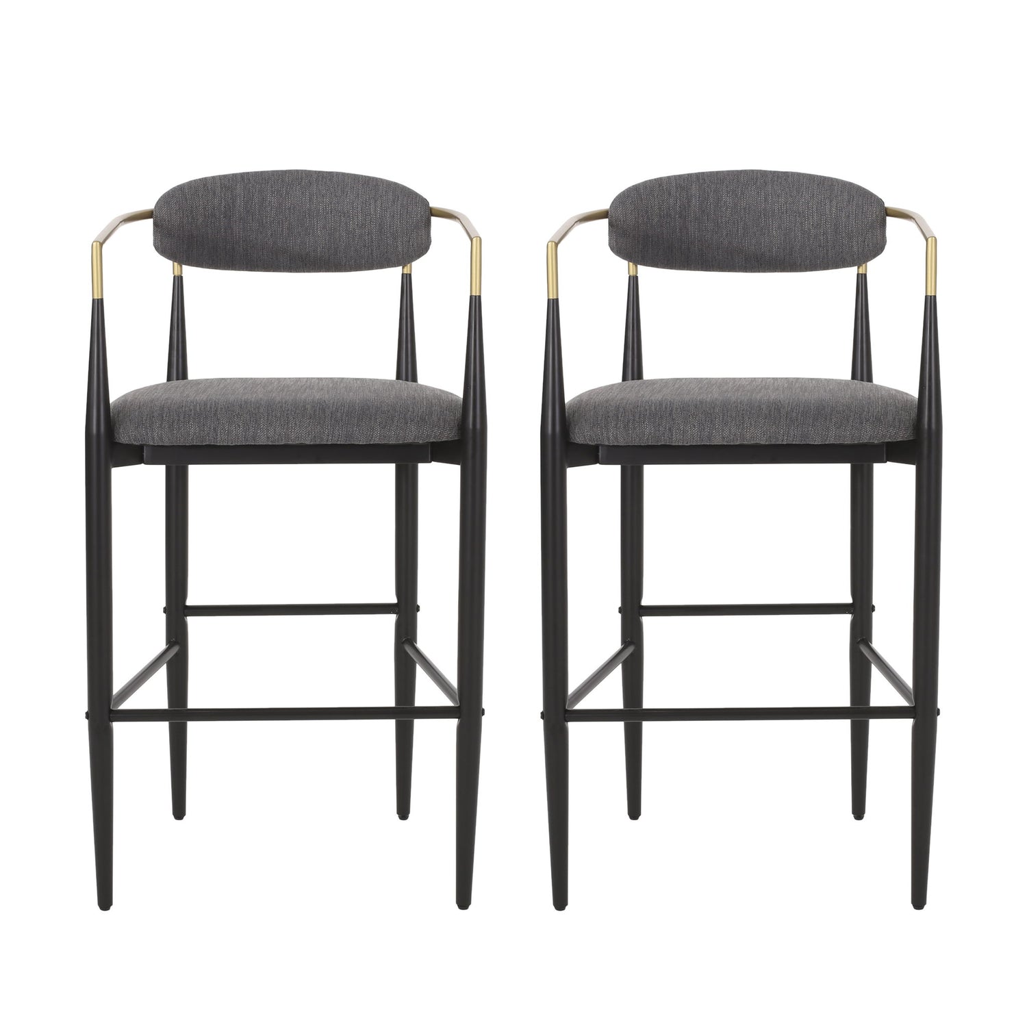 Upholstered Bar Stools With Backs For Kitchen Island (Set of 2)