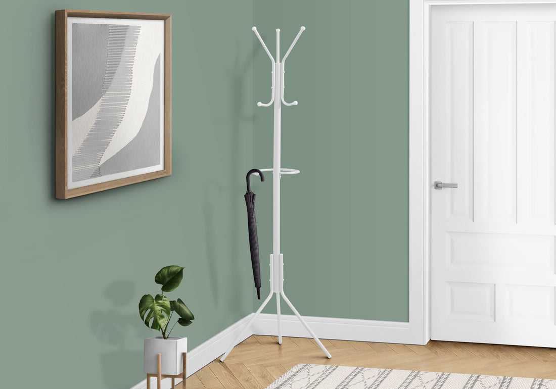 Coat Rack, Hall Tree, Free Standing, Hanging Bar, 6 Hooks, Entryway, Contemporary &amp; Modern