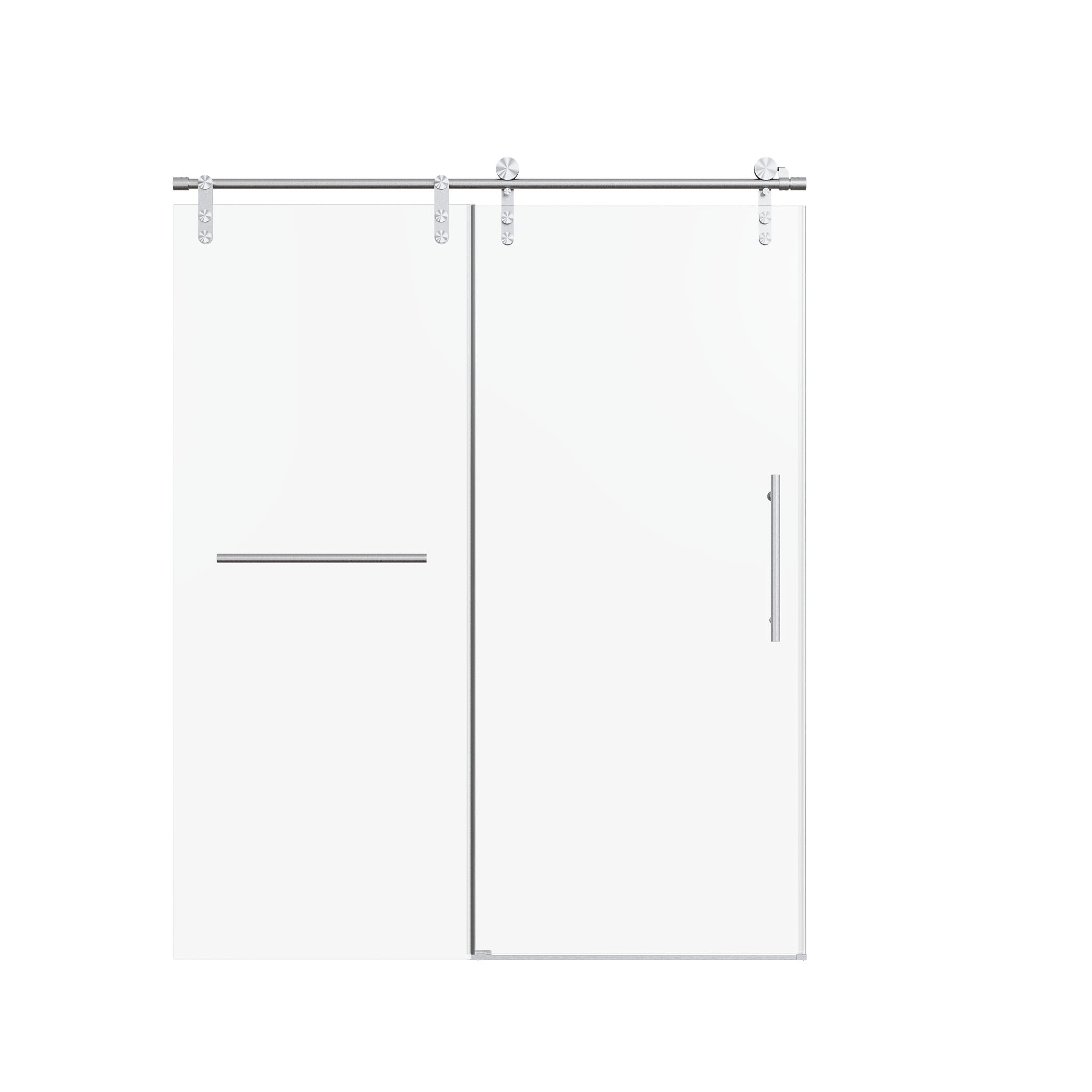 Frameless Single Sliding Shower Doors With Towel Rail &amp; Handle