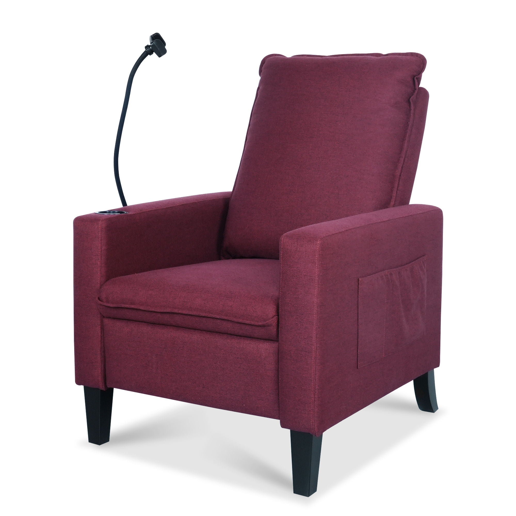 Recliner Chairs For Adults, Adjustable Recliner Sofa With Mobile Phone Holder &amp; Cup Holder, Modern Reclining Chairs Fabric Push Back Recliner Chairs For Living Room, Bedroom