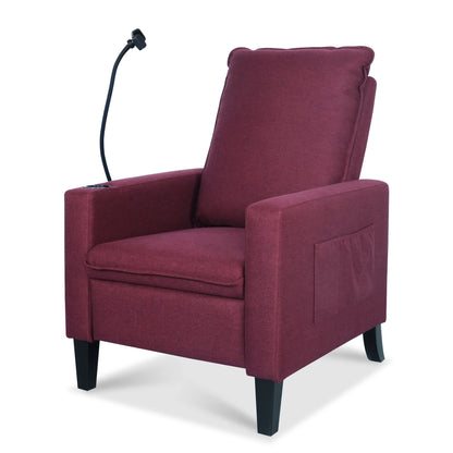 Recliner Chairs For Adults, Adjustable Recliner Sofa With Mobile Phone Holder &amp; Cup Holder, Modern Reclining Chairs Fabric Push Back Recliner Chairs For Living Room, Bedroom