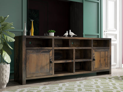 Joshua Creek - TV Stand Console For TVs Up To 95&quot; - Barnwood