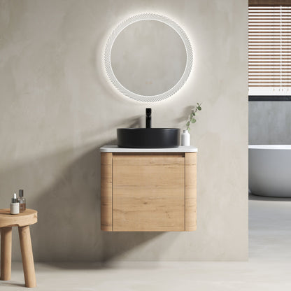 Wall Mounted Bathroom Vanity &amp; Art Sink &amp; 1 Soft Close Door