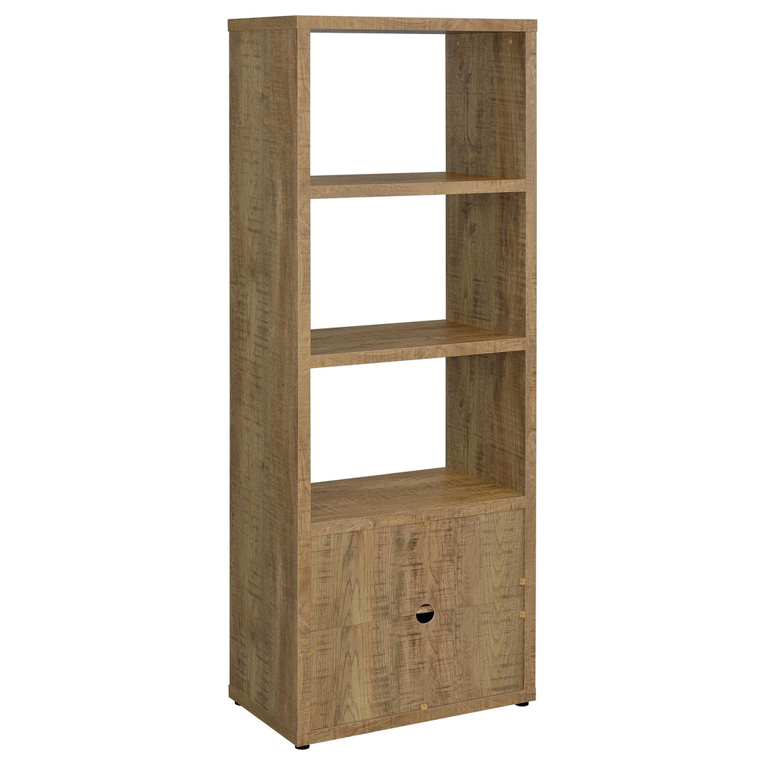 Noriega - 3 Shelf Media Tower With Open Shelves And Hidden Cabinet Storage - Mango Color