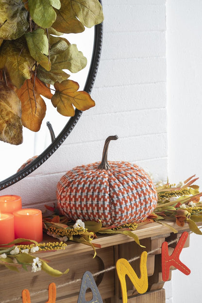 Pumpkin Ornament Decor For Holiday Harvest Festival Fall Festival &amp; Thanksgiving (Set of 2) - Orange Multi