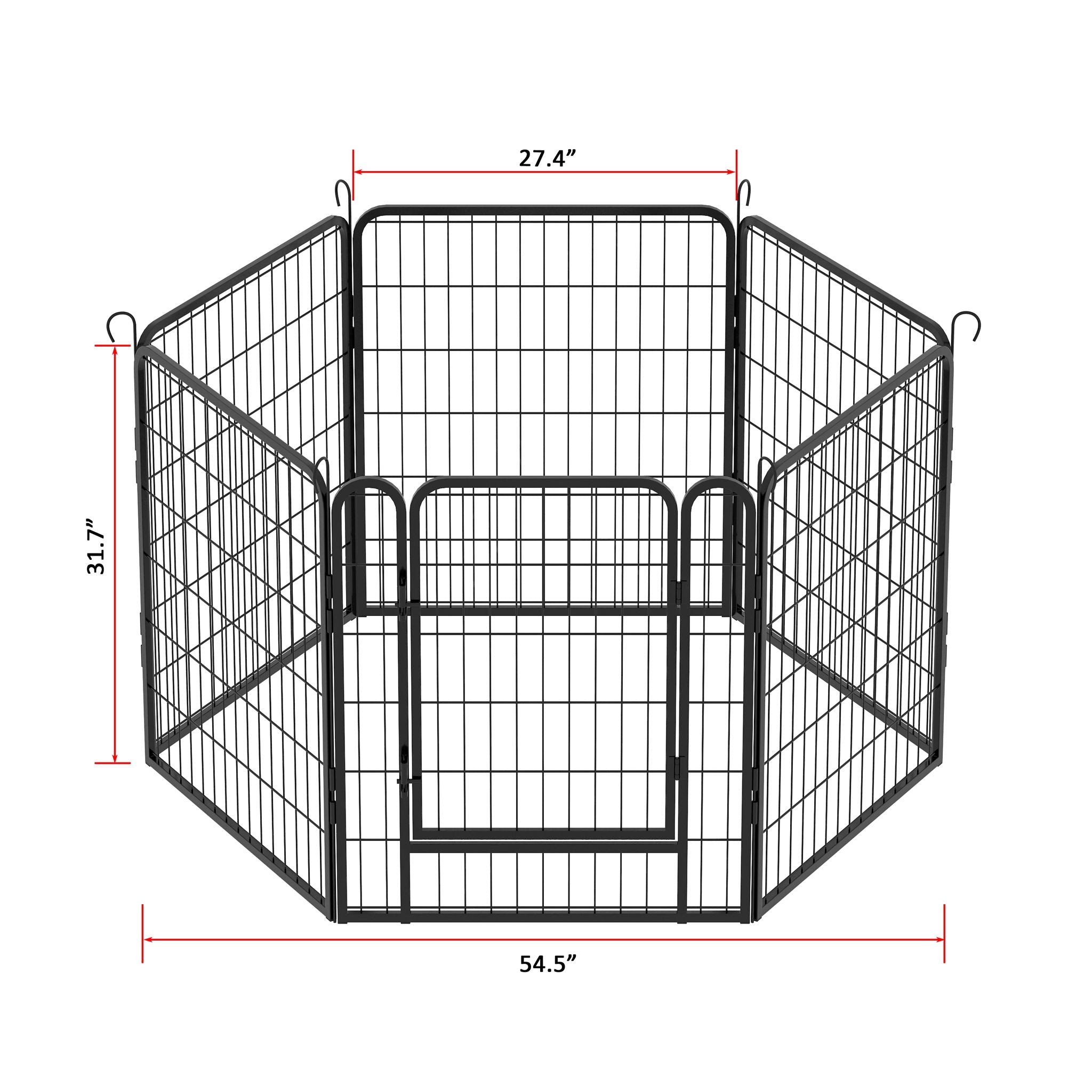Heavy Duty Metal Playpen With Door, Dog Fence Pet Exercise Pen For Outdoor, Indoor