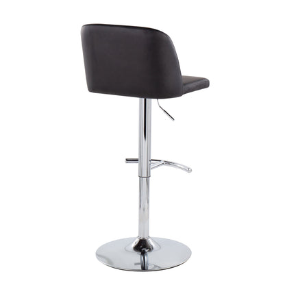 Toriano - Contemporary Adjustable Barstool With Swivel &amp; Rounded T Footrest (Set of 2)