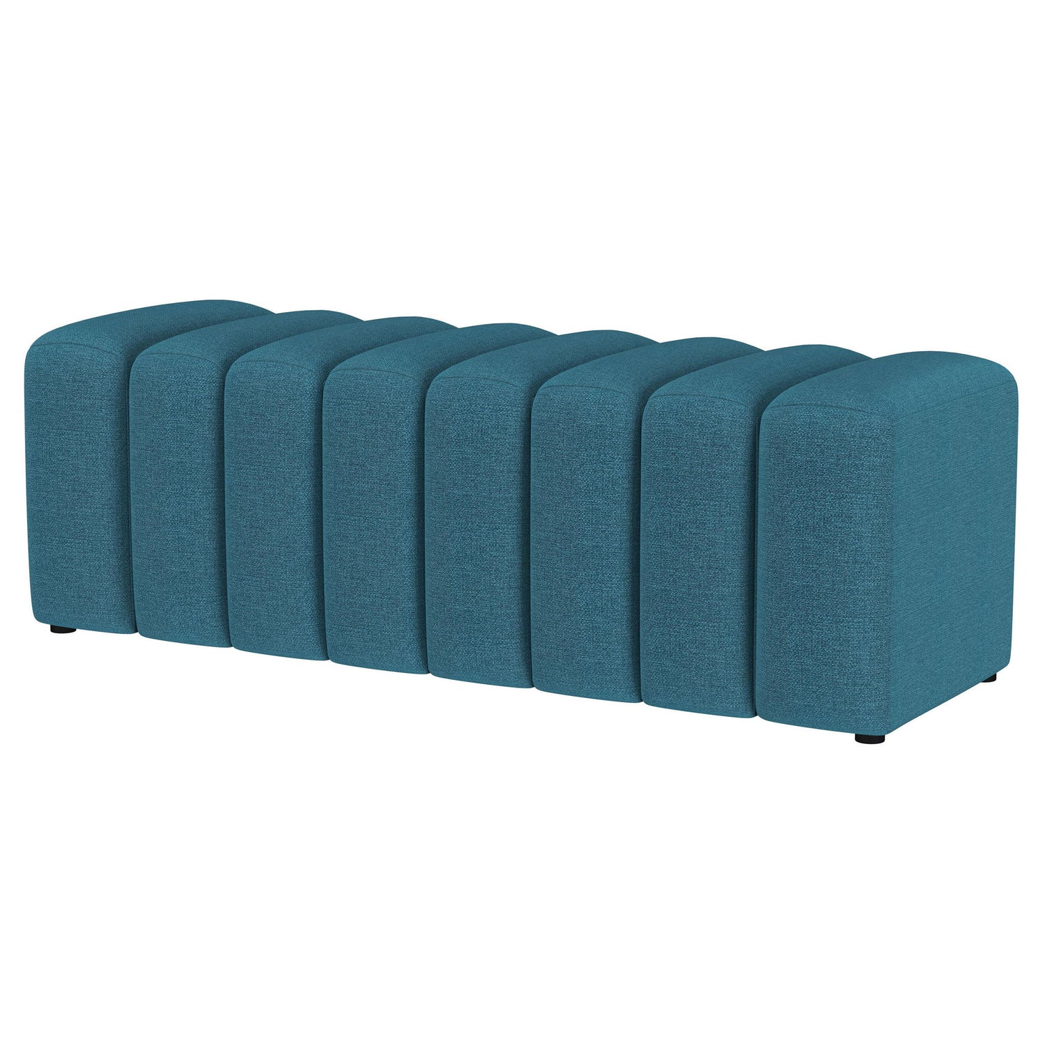 Modern Upholstered Tufted Accent Bench &amp; Round Legs