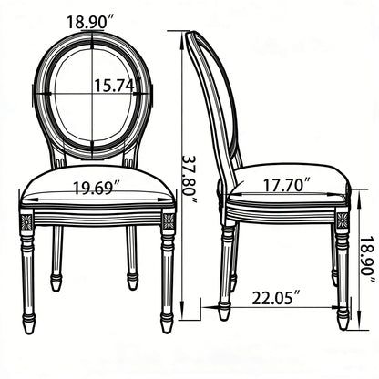 Upholstered &amp; Round Back Dining Chairs (Set of 2)
