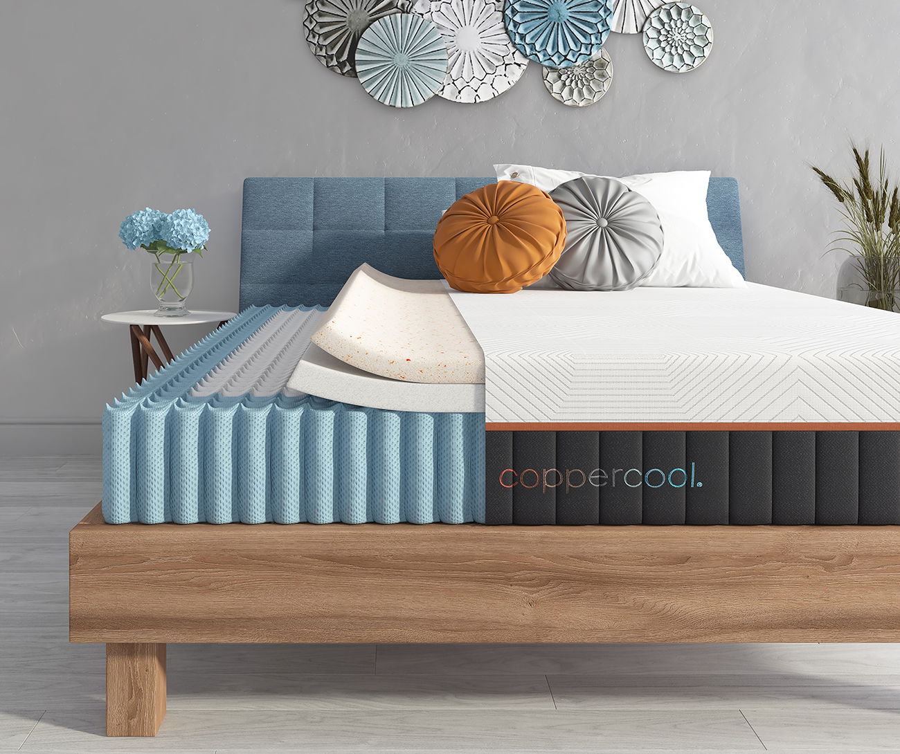 CopperCool 12&quot; Hybrid Memory Foam Mattress