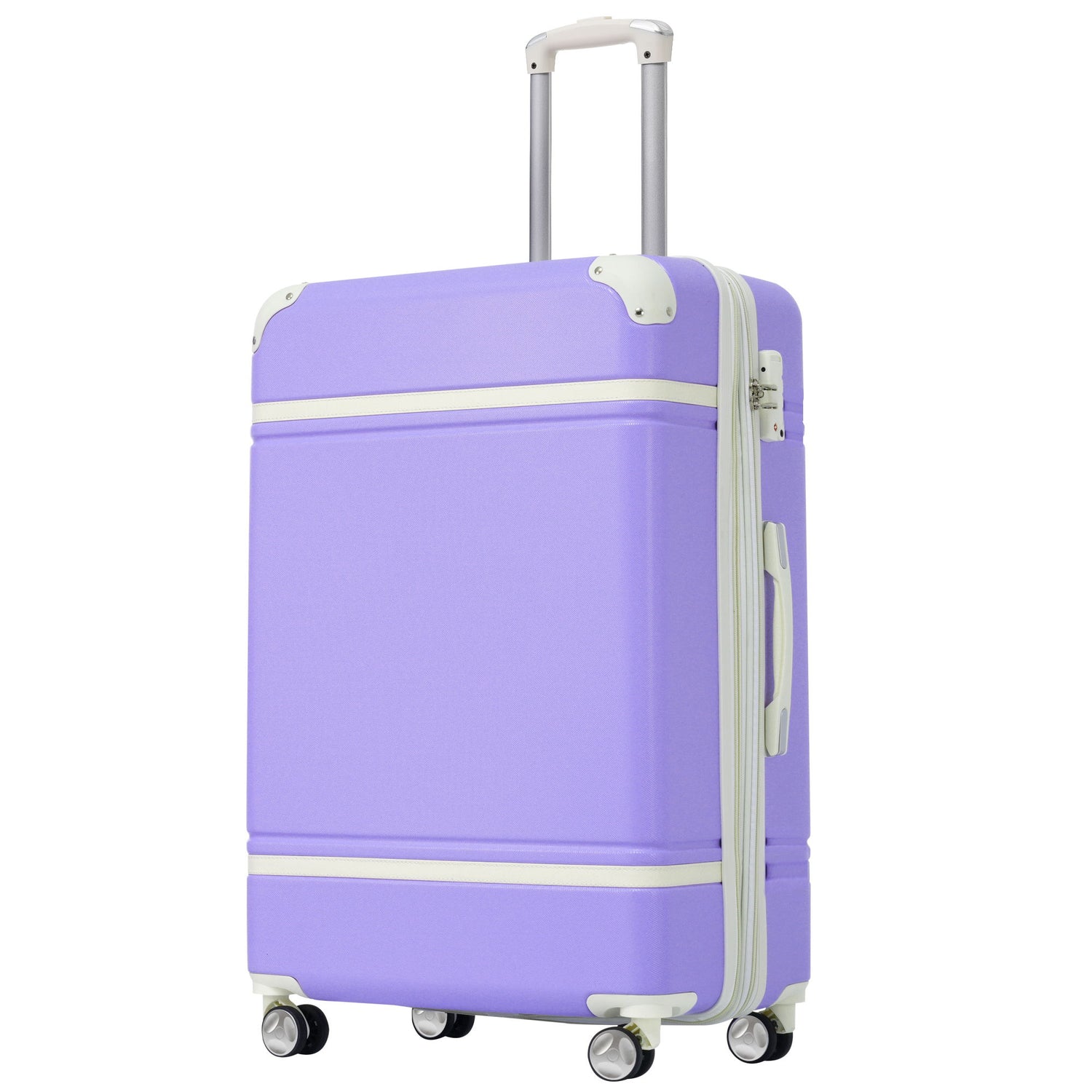 Hardshell Luggage With Tsa Lock, 24&quot; Expandable Lightweight Suitcase With Spinner Wheels, Single Vintage Luggage