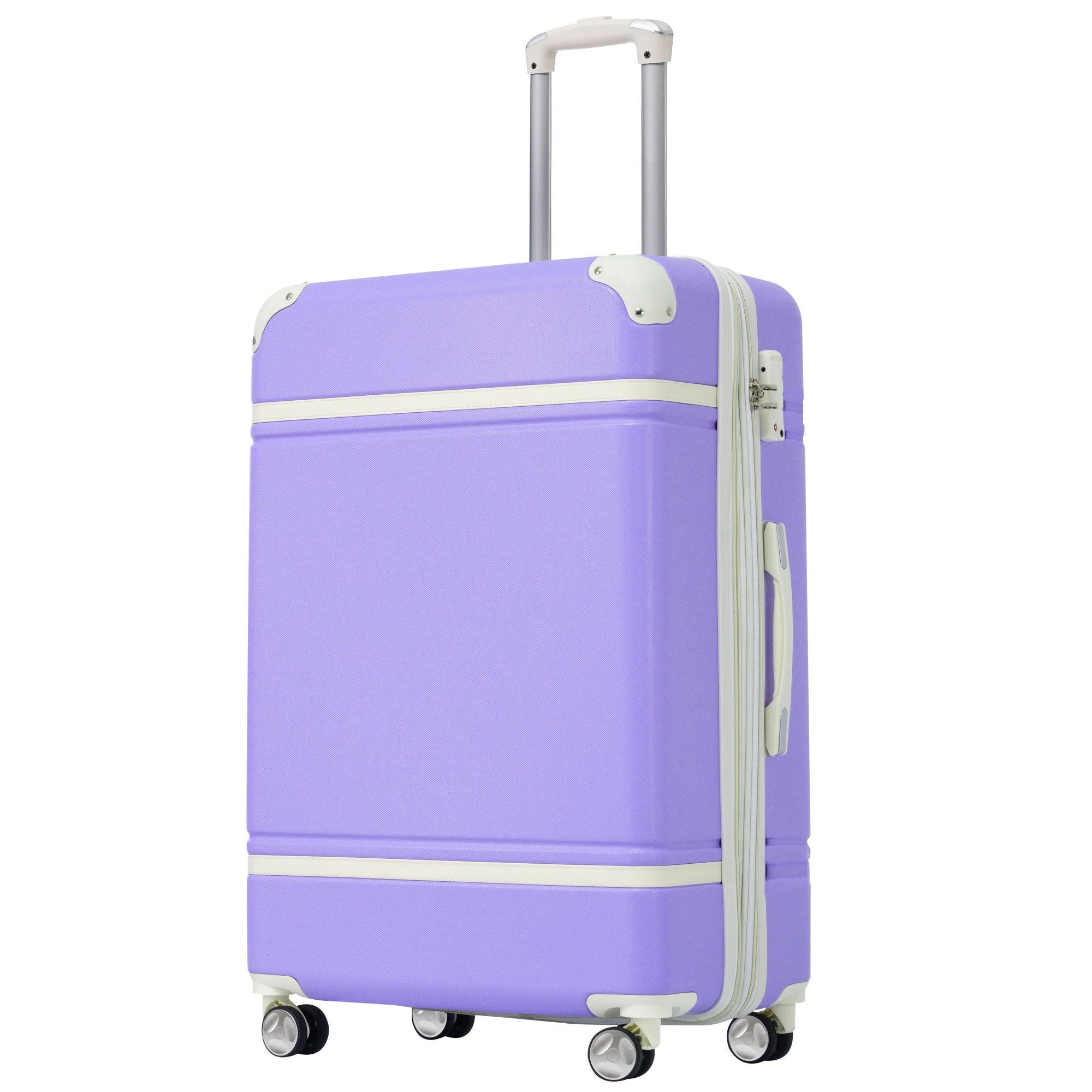 Hardshell Luggage With Tsa Lock, 24&quot; Expandable Lightweight Suitcase With Spinner Wheels, Single Vintage Luggage