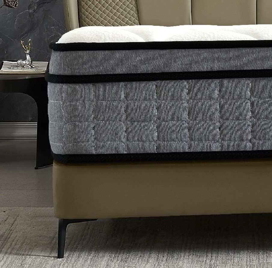12&quot; Hybrid Pillow Top Mattress A Box With Gel Infused Memory Foam, Breathable And Hypoallergenic, Medium Firm For Lumbar Support