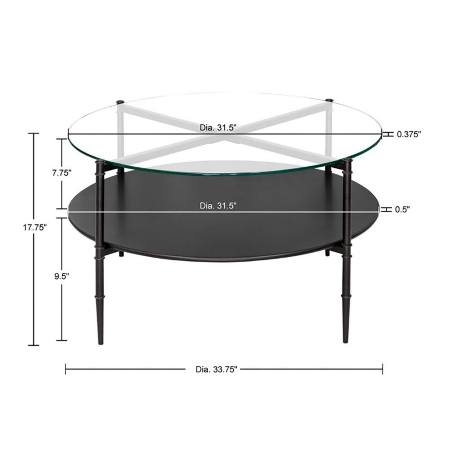 Caroline - Round Coffee Table - Black