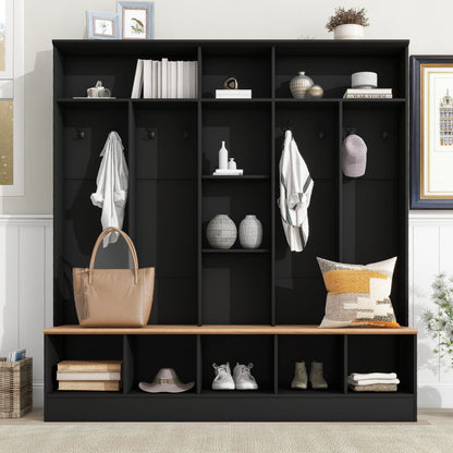Minimalist Shoe Cabinet With Cube Storage &amp; Shelves