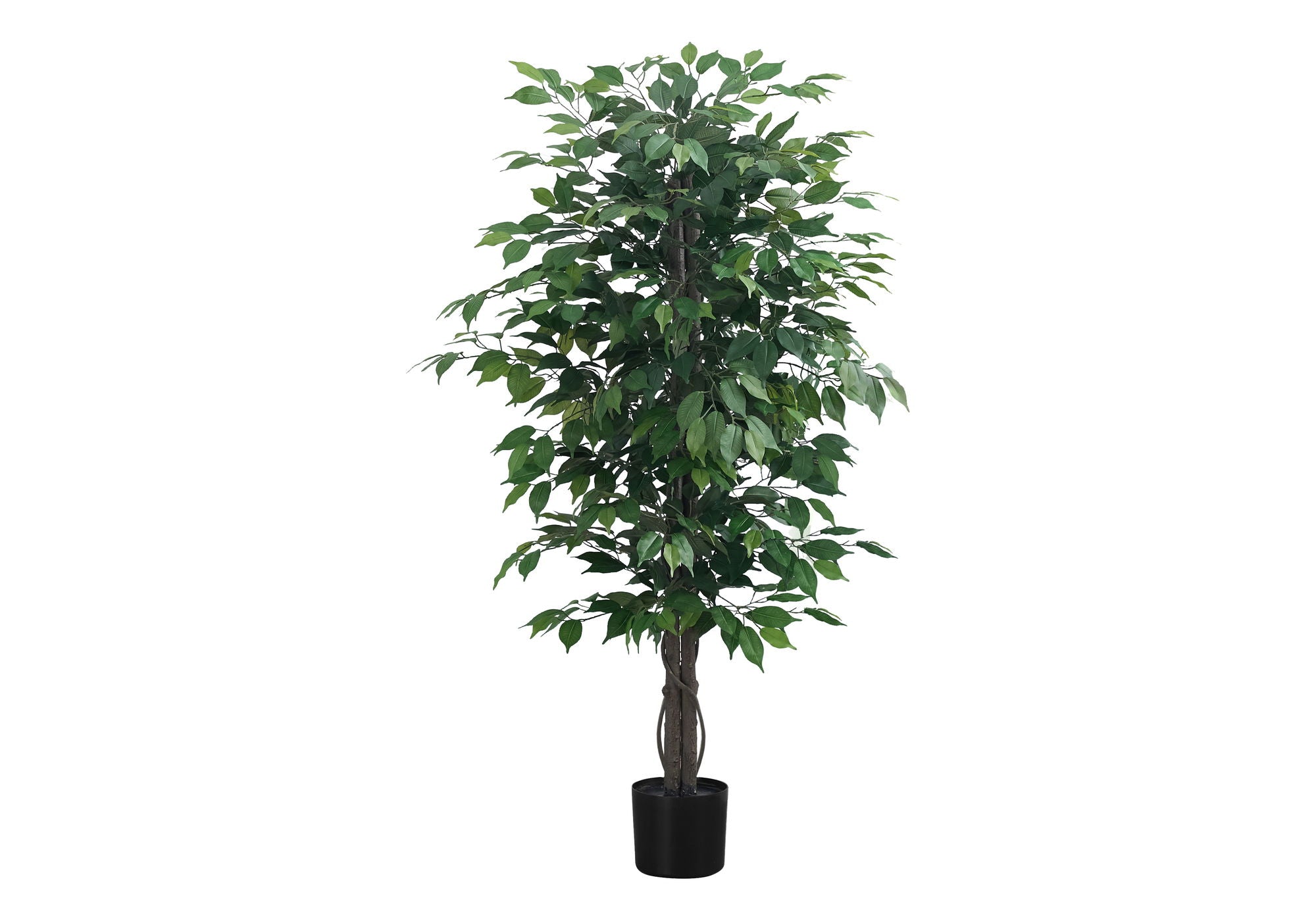 58&quot; Tall, Artificial Plant, Ficus Tree, Indoor, Faux, Fake, Floor, Greenery, Potted, Decorative - Green / Black