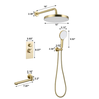 10&quot; Shower System Set With Control Valve And Overhead Shower