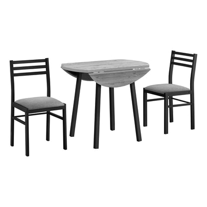 3 Pieces Dining Table Set, Small, Drop Leaf, Contemporary &amp; Modern