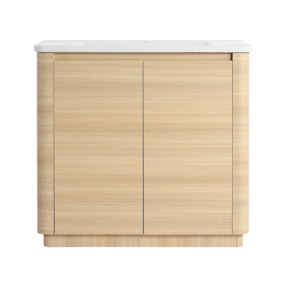 Freestanding Bathroom Vanity With Sink &amp; 2 Soft Close Doors