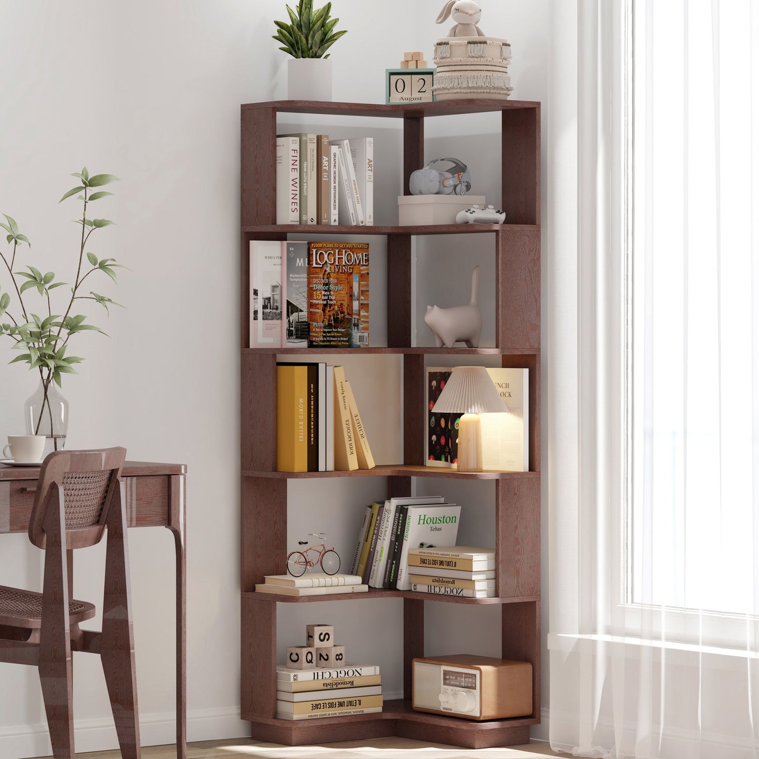 L-Shaped Corner Bookshelf