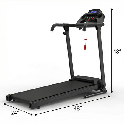 2.5Hp Portable Treadmill With Handles, App Control &amp; LED Display - Black
