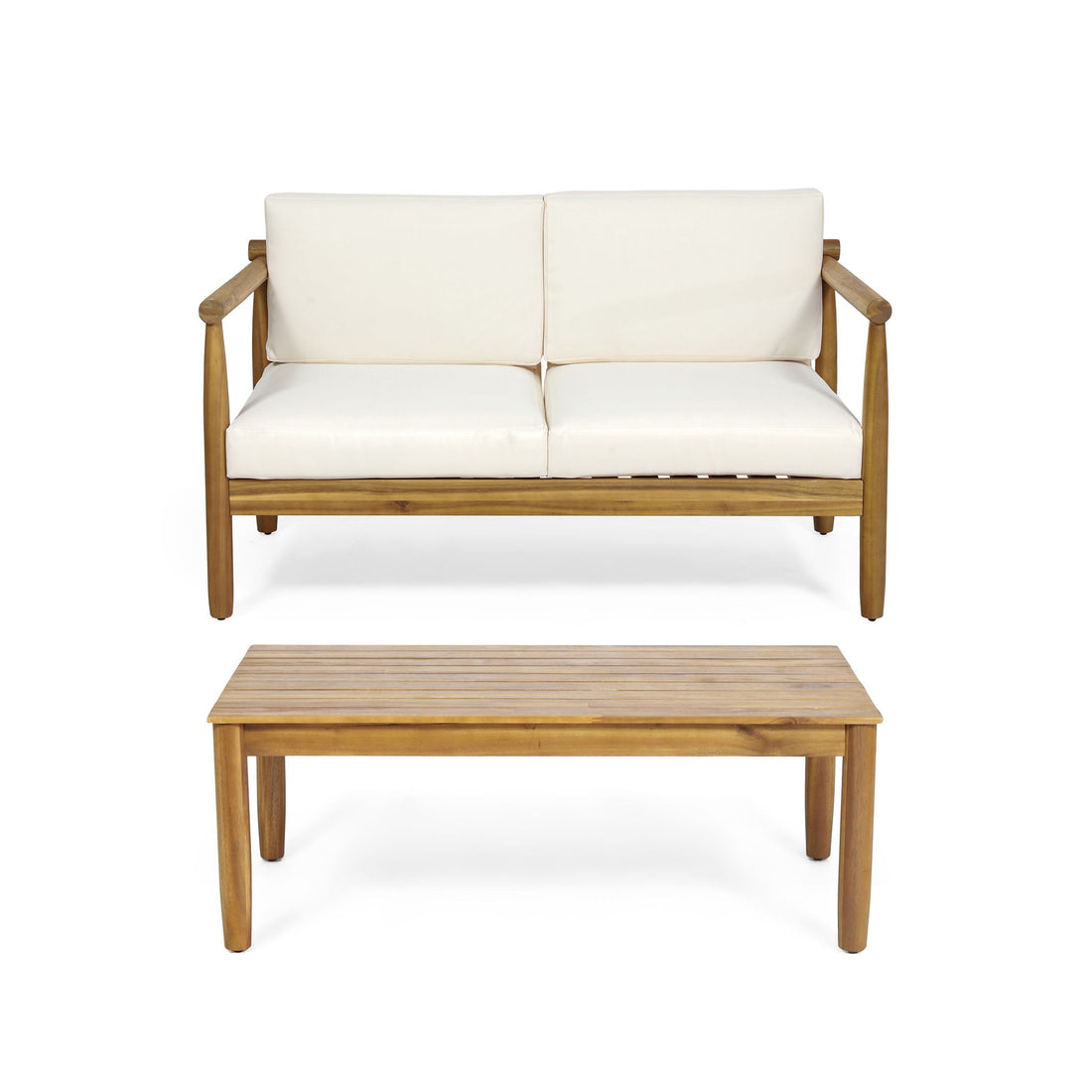 Outdoor Seating Set With Coffee Table And Loveseat - Teak