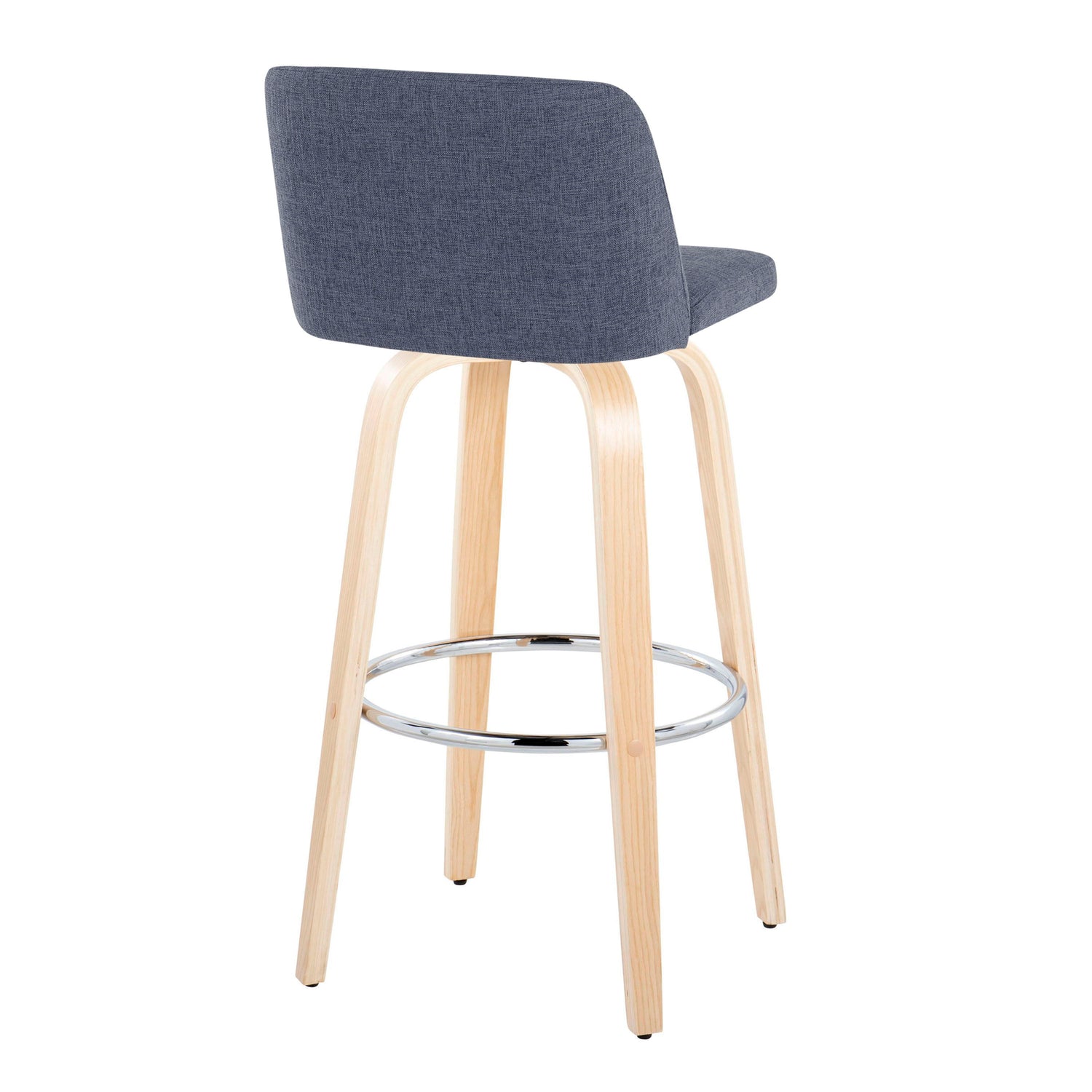 Toriano - Contemporary Fixed Height Barstool &amp; Swivel With Round Footrest (Set of 2)