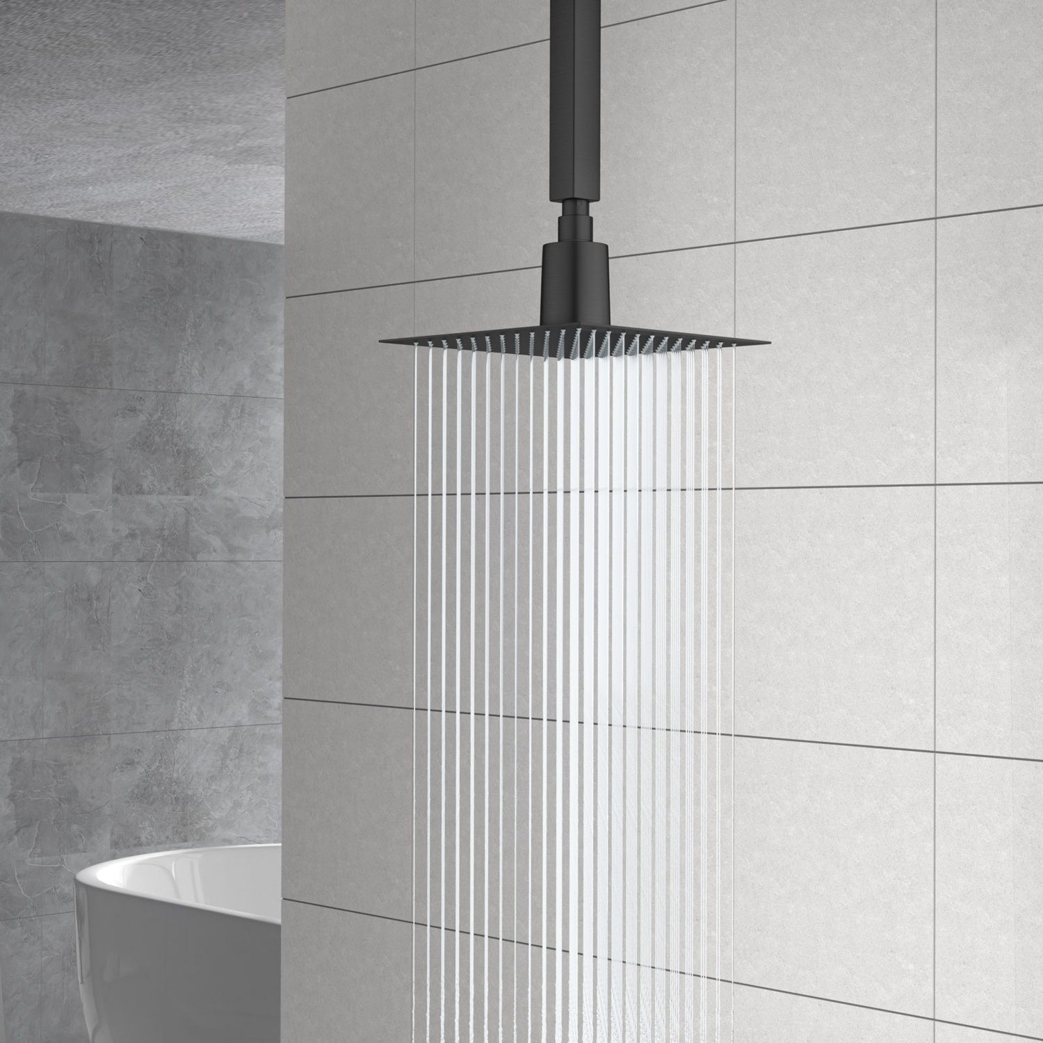 Ultra Thin 8&quot; Square Rain Shower Head 304 Stainless Steel, Wall / Ceiling Mounted