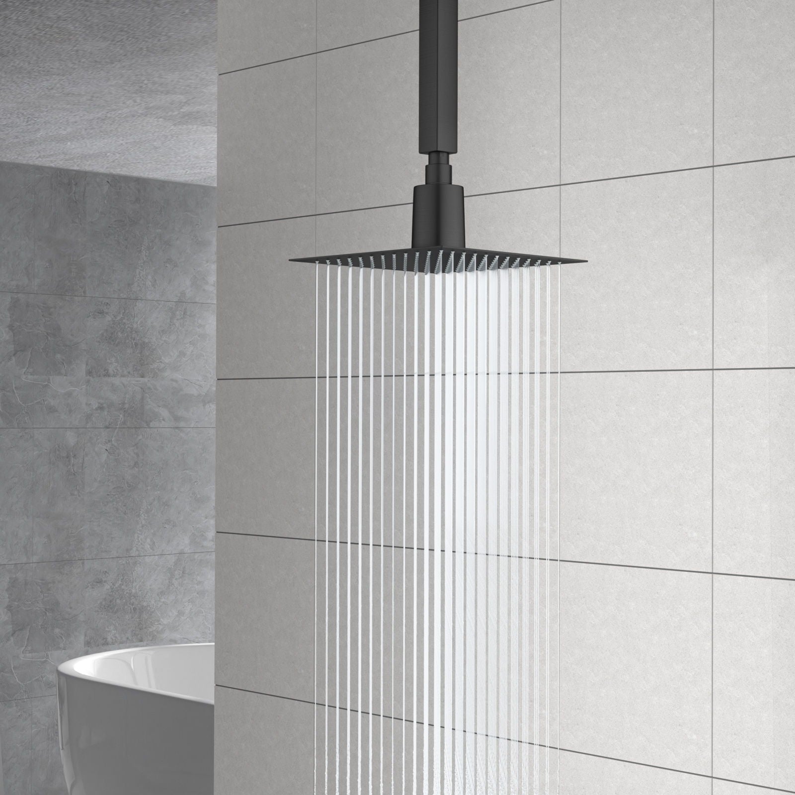 Ultra Thin 8&quot; Square Rain Shower Head 304 Stainless Steel, Wall / Ceiling Mounted