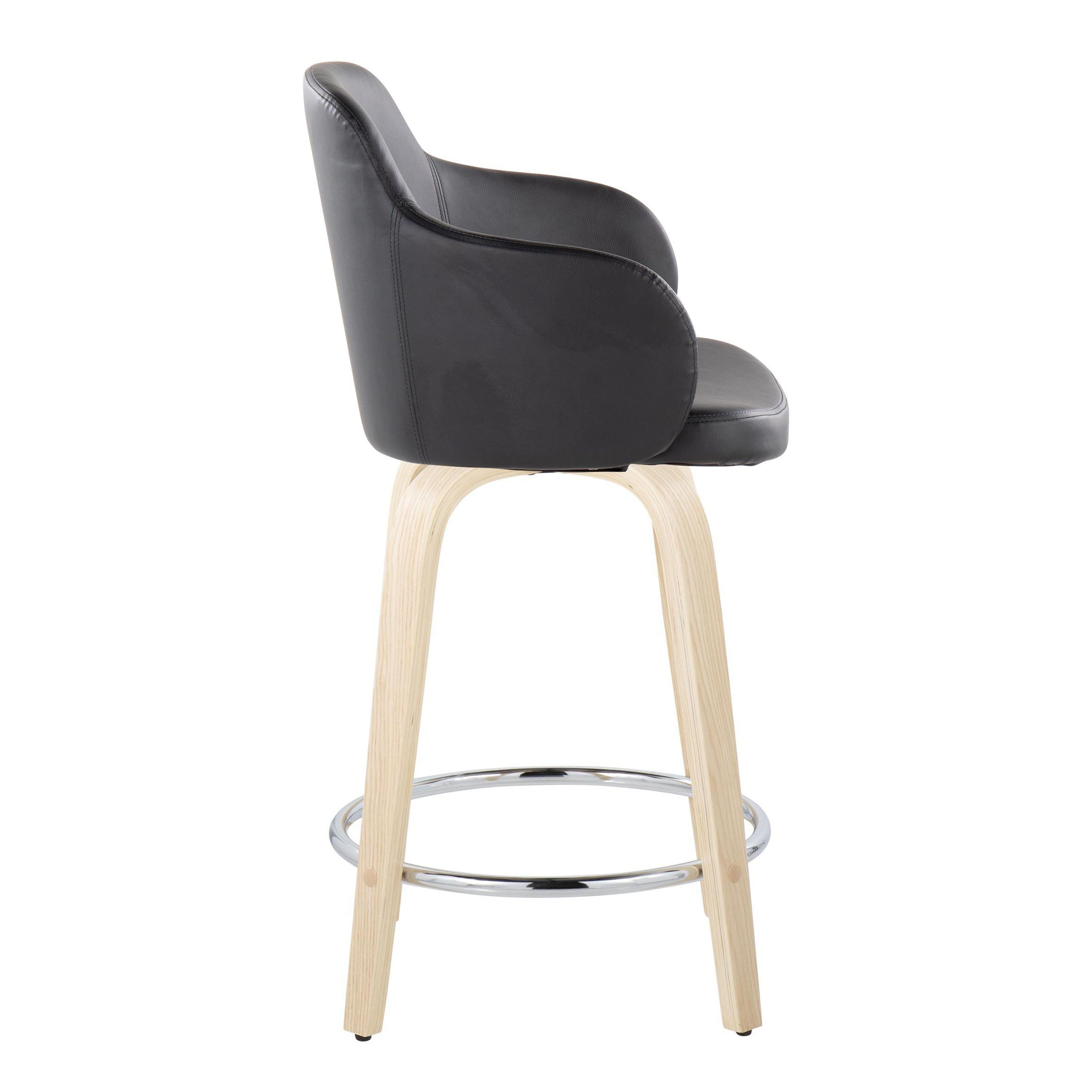 Boyne - Contemporary Fixed Height Counter Stool &amp; Swivel With Round Footrest (Set of 2)