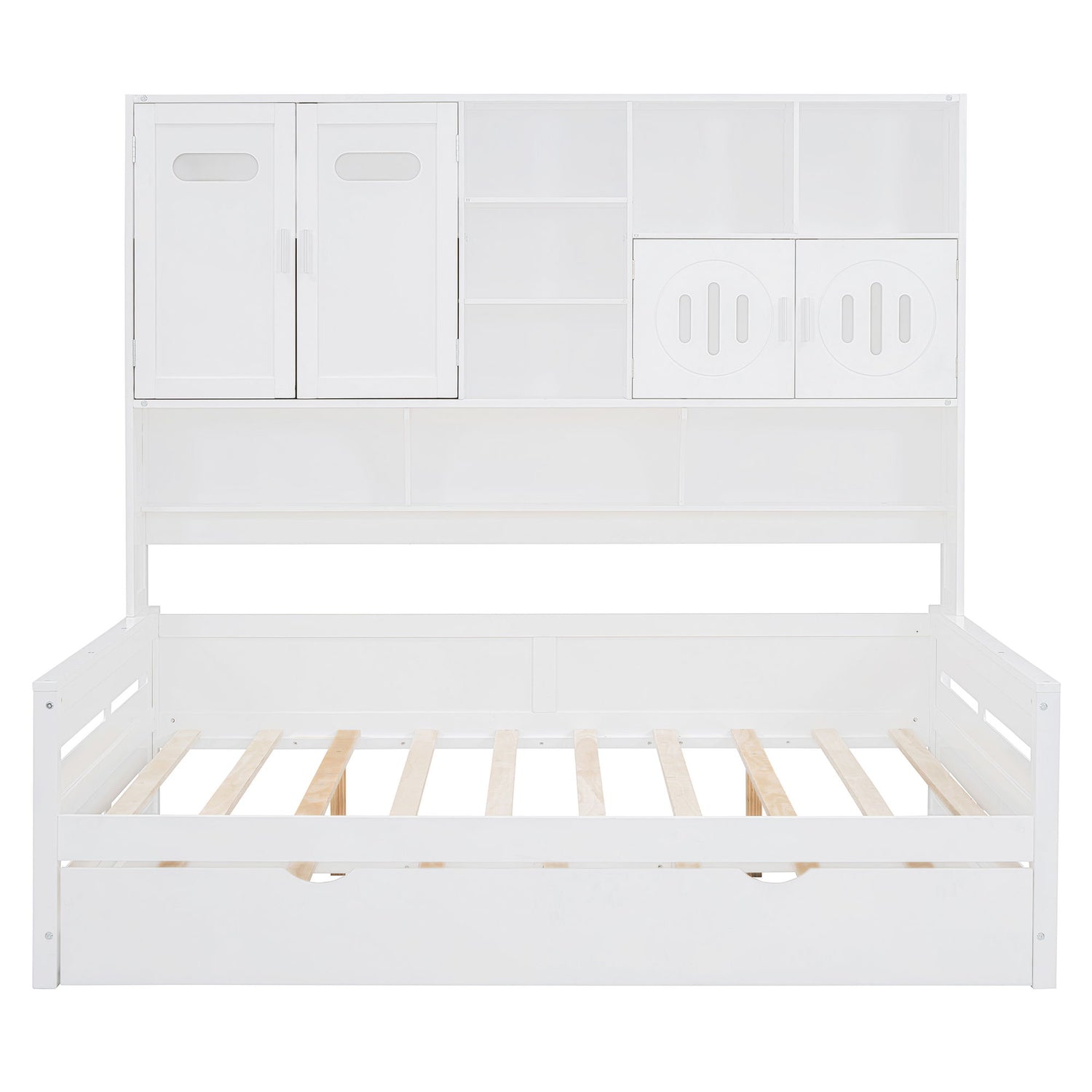 Daybed With All-In-One Cabinet And Shelf